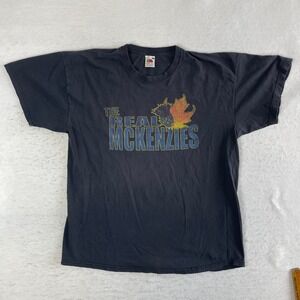 Fruit of the Loom T-Shirt XL Black The Real McKenzies Punk Rock Band Distressed